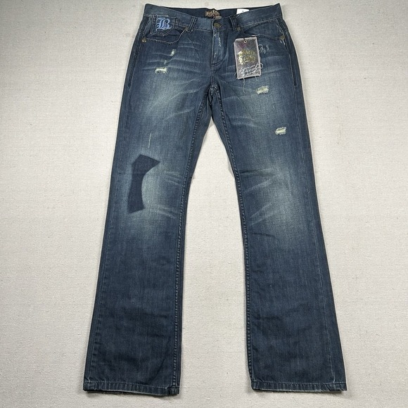 Other - Blac Label Jeans Mens 33x34 Bootcut Low Rise Hip Hop Western Distress Embroidery